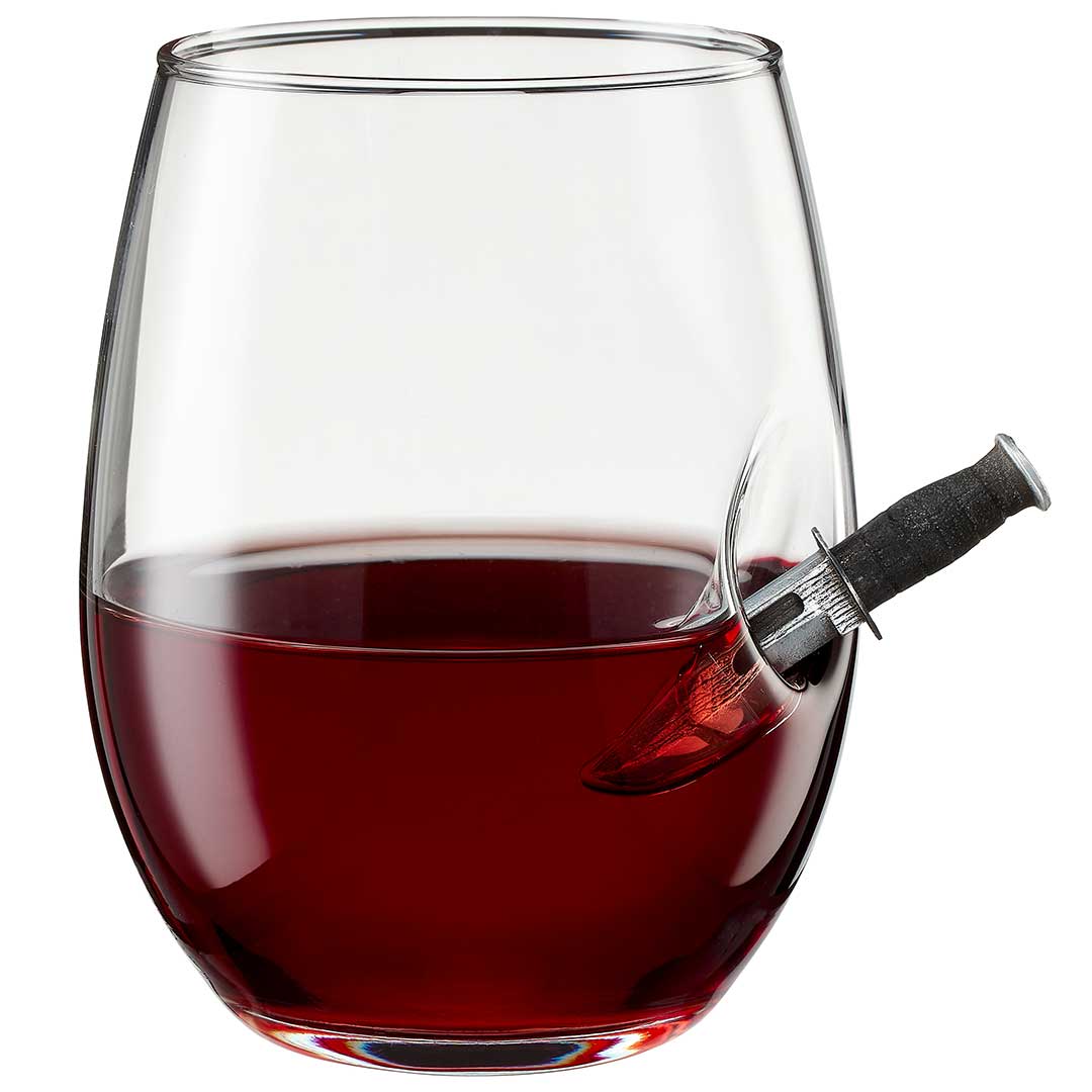 BenShot Combat Knife 15 oz Wine Glass