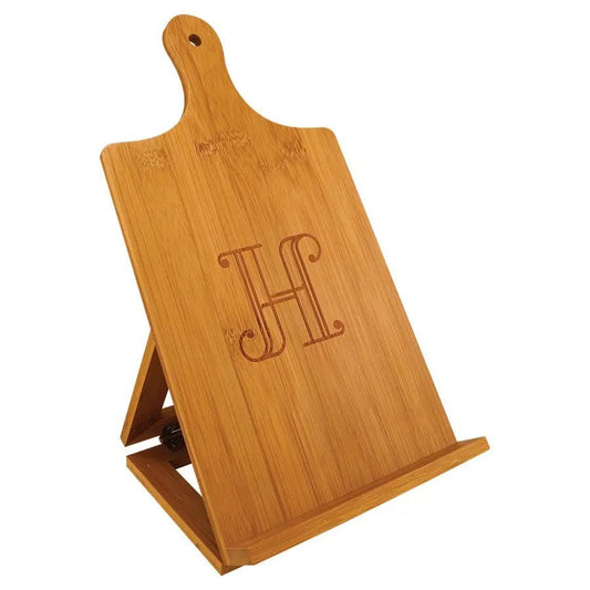Custom Chef's Easel Laser Etched - Bamboo - Smalltown Connetchin