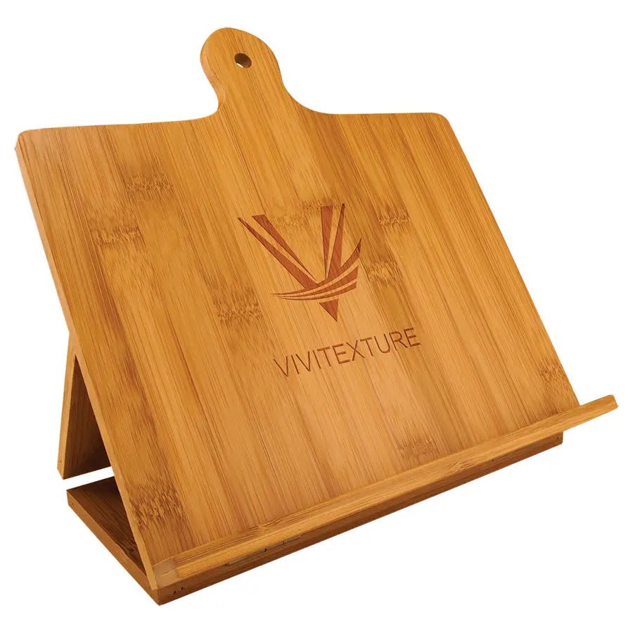 Custom Chef's Easel Laser Etched - Bamboo - Smalltown Connetchin
