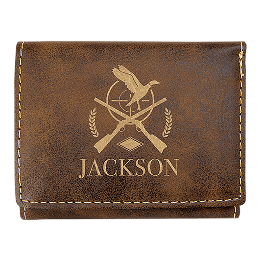 Custom Etched Wallet - Trifold | RFID Blocking | Leatherette - Smalltown Connetchin