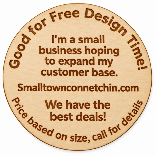 Custom Wood Tokens (2 sided) – Personalized Drink Tokens, Game Pieces, and Promotional Coins - Smalltown Connetchin