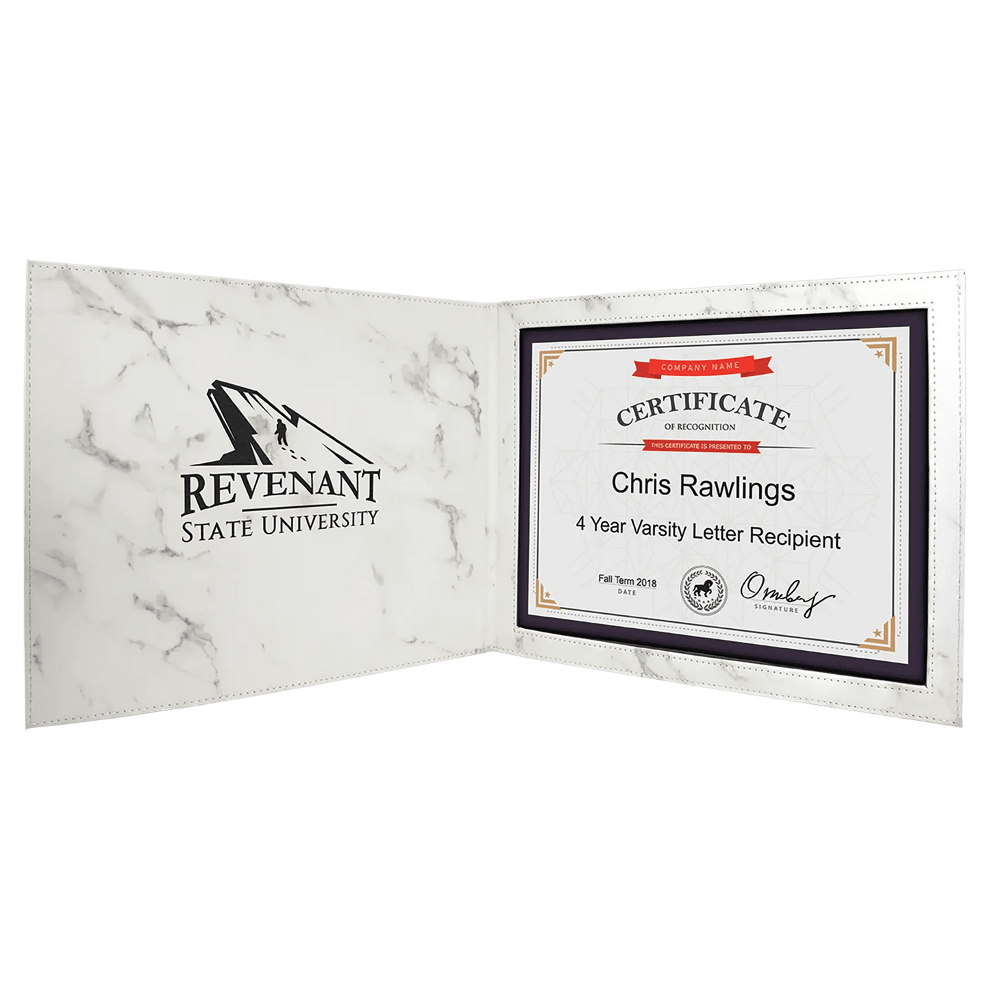 Customized Leatherette 8 1/2" x 11 Certificate Holder - Smalltown Connetchin