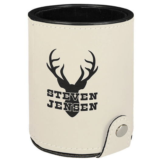 Dice Cup with 5 Dice - Custom Etched Leatherette - Smalltown Connetchin