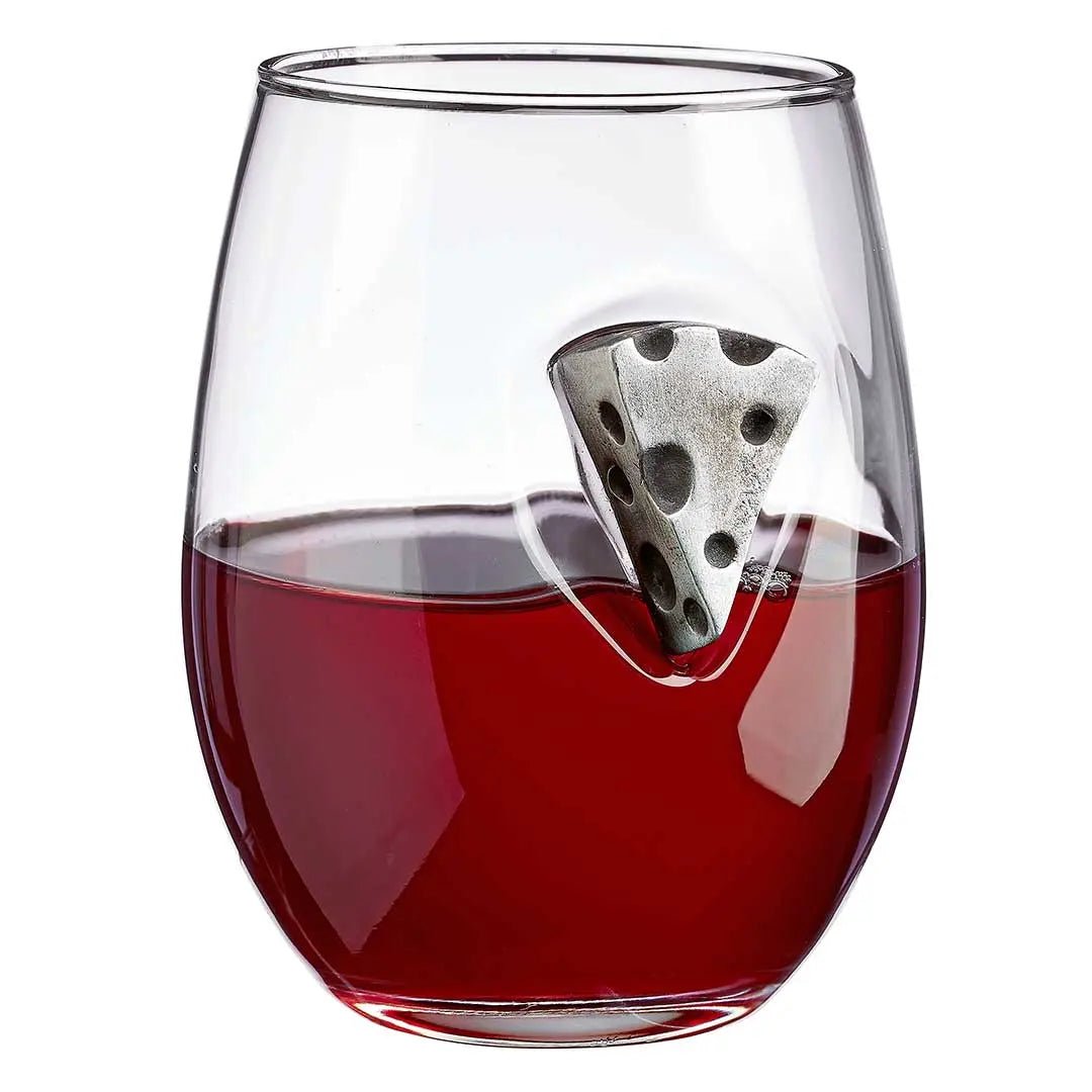 BenShot Cheese Wedge 15 oz Wine Glass without etching
