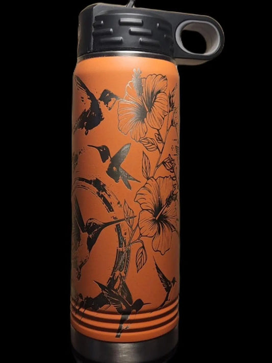 Hummingbird Bottle - Multiple Sizes, Colors, and Laser Customization - Smalltown Connetchin