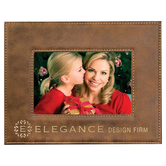 Leatherette Photo Frame 4" x 6" - Custom Etched Design - Smalltown Connetchin