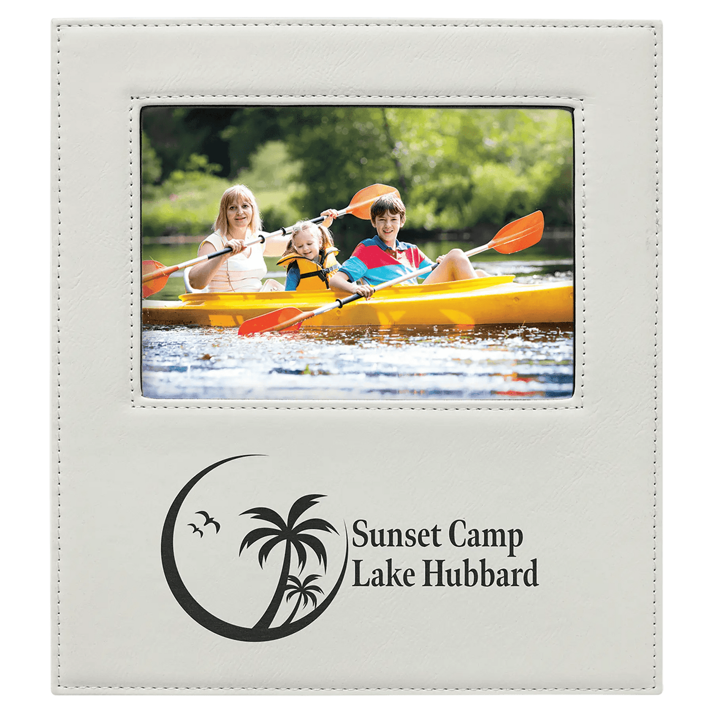 Leatherette Photo Frame 5" x 7" with Extended Custom Etch Design Area - Smalltown Connetchin