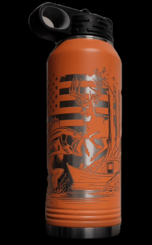 Outdoors Vibes Bottle - Multiple Sizes, Colors, and Laser Customization - Smalltown Connetchin