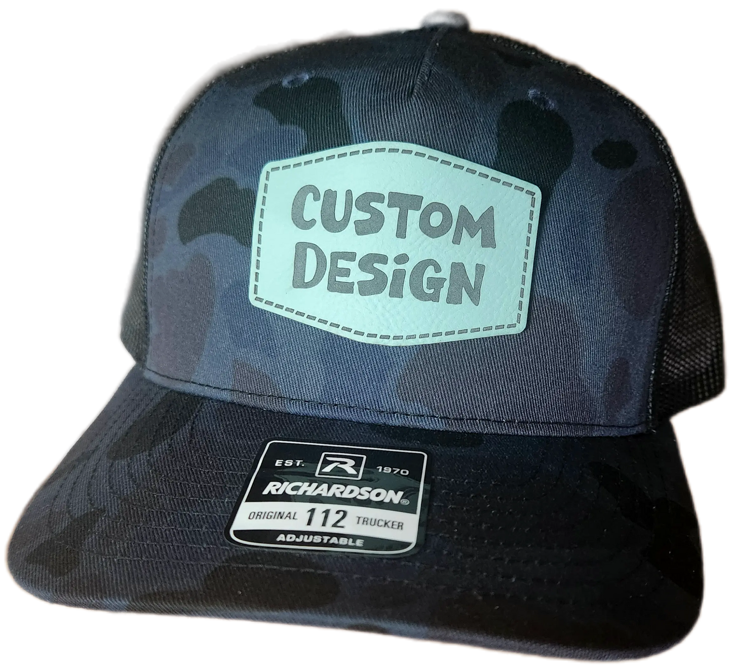Custom Patch - Richardson 112PFP Printed Five Panel Snapback - ADMIRAL DUCK CAMO/BLACK
