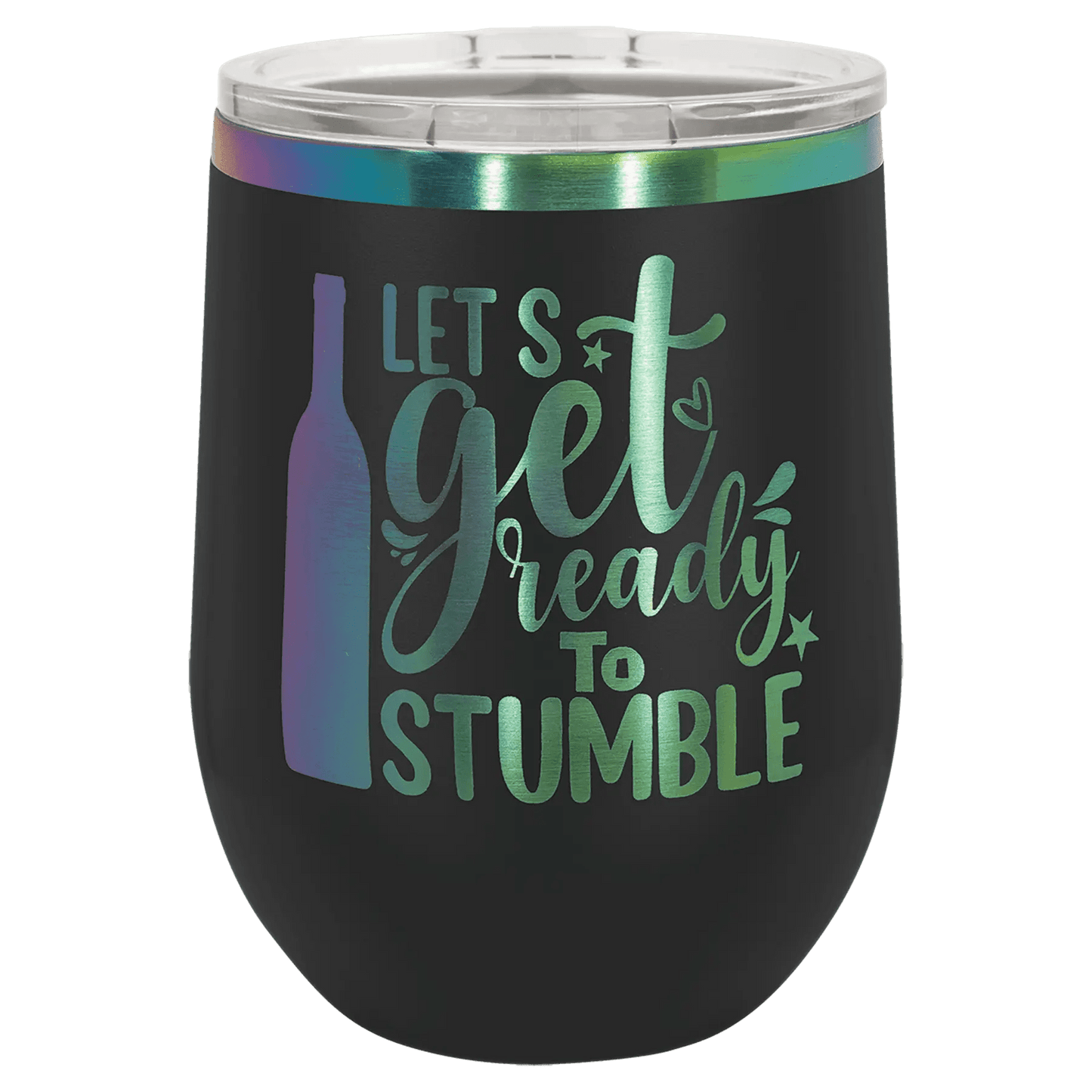 12 oz. Ion Plated Stemless Wine Tumbler with Lid - Customized - Smalltown Connetchin