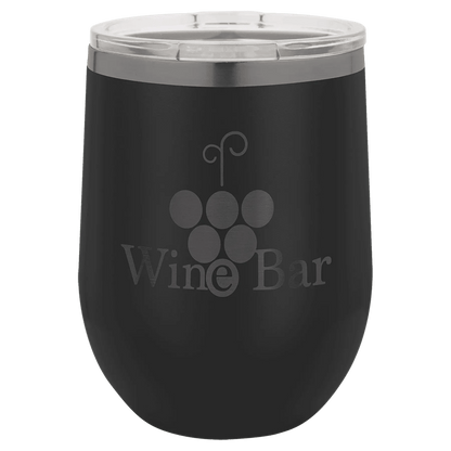 12 oz. Ion Plated Stemless Wine Tumbler with Lid - Customized - Smalltown Connetchin