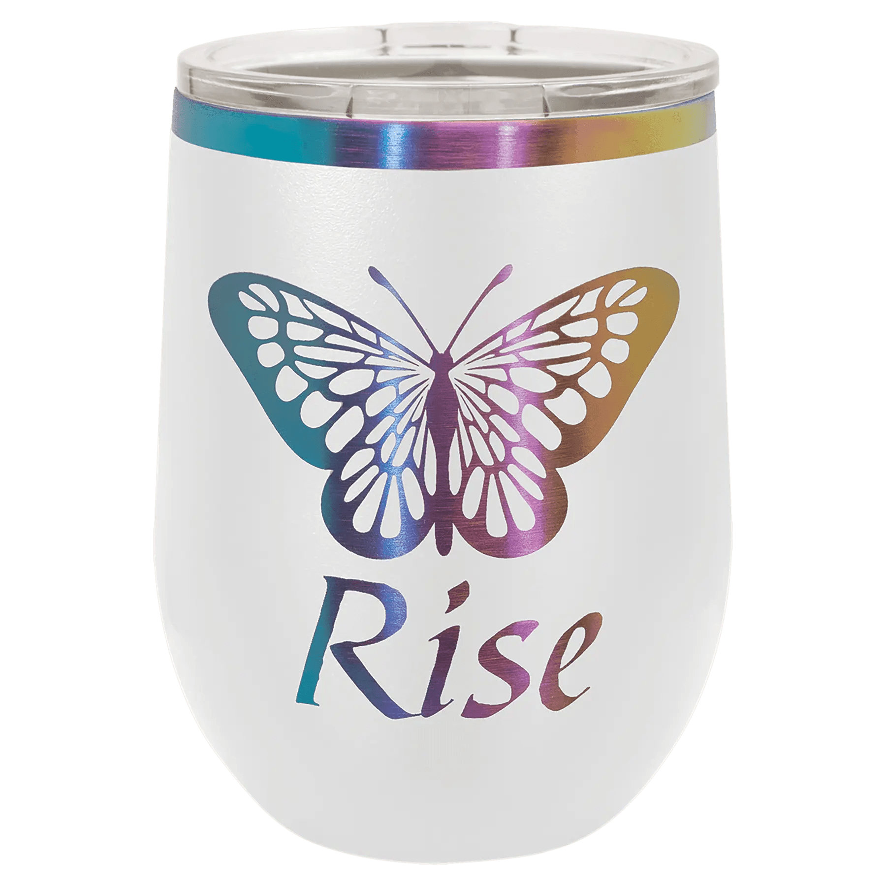 12 oz. Ion Plated Stemless Wine Tumbler with Lid - Customized - Smalltown Connetchin