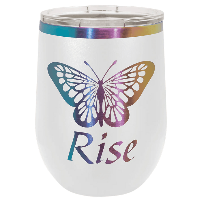 12 oz. Ion Plated Stemless Wine Tumbler with Lid - Customized - Smalltown Connetchin