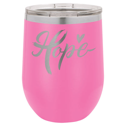 12 oz. Wine Tumbler - Stemless with Lid - Vacuum Insulated - Customized - Smalltown ConnEtchin