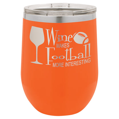 12 oz. Wine Tumbler - Stemless with Lid - Vacuum Insulated - Customized - Smalltown ConnEtchin