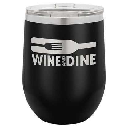 12 oz. Wine Tumbler - Stemless with Lid - Vacuum Insulated - Customized - Smalltown ConnEtchin