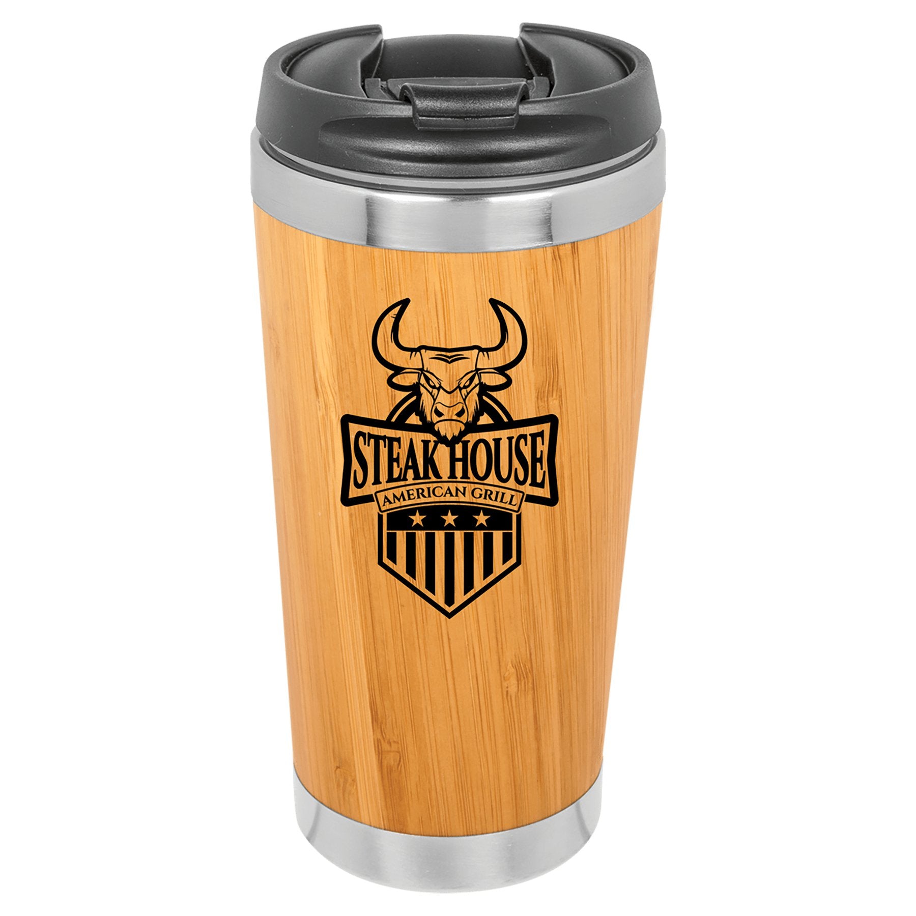 15 oz. Bamboo Stainless Steel Tumbler - Custom - Smalltown ConnEtchin