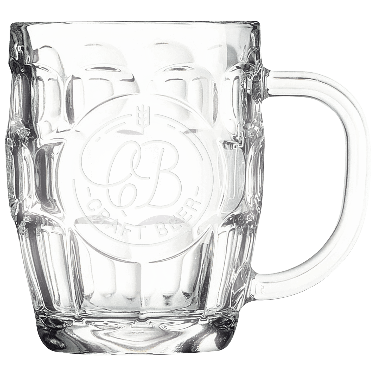 20 oz. Beer Mug with Oval Engraving Area and Handle - Glassware - Smalltown Connetchin