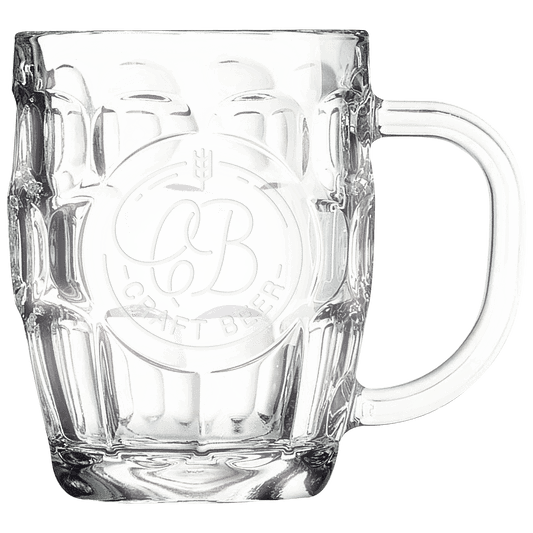 20 oz. Beer Mug with Oval Engraving Area and Handle - Glassware - Smalltown Connetchin