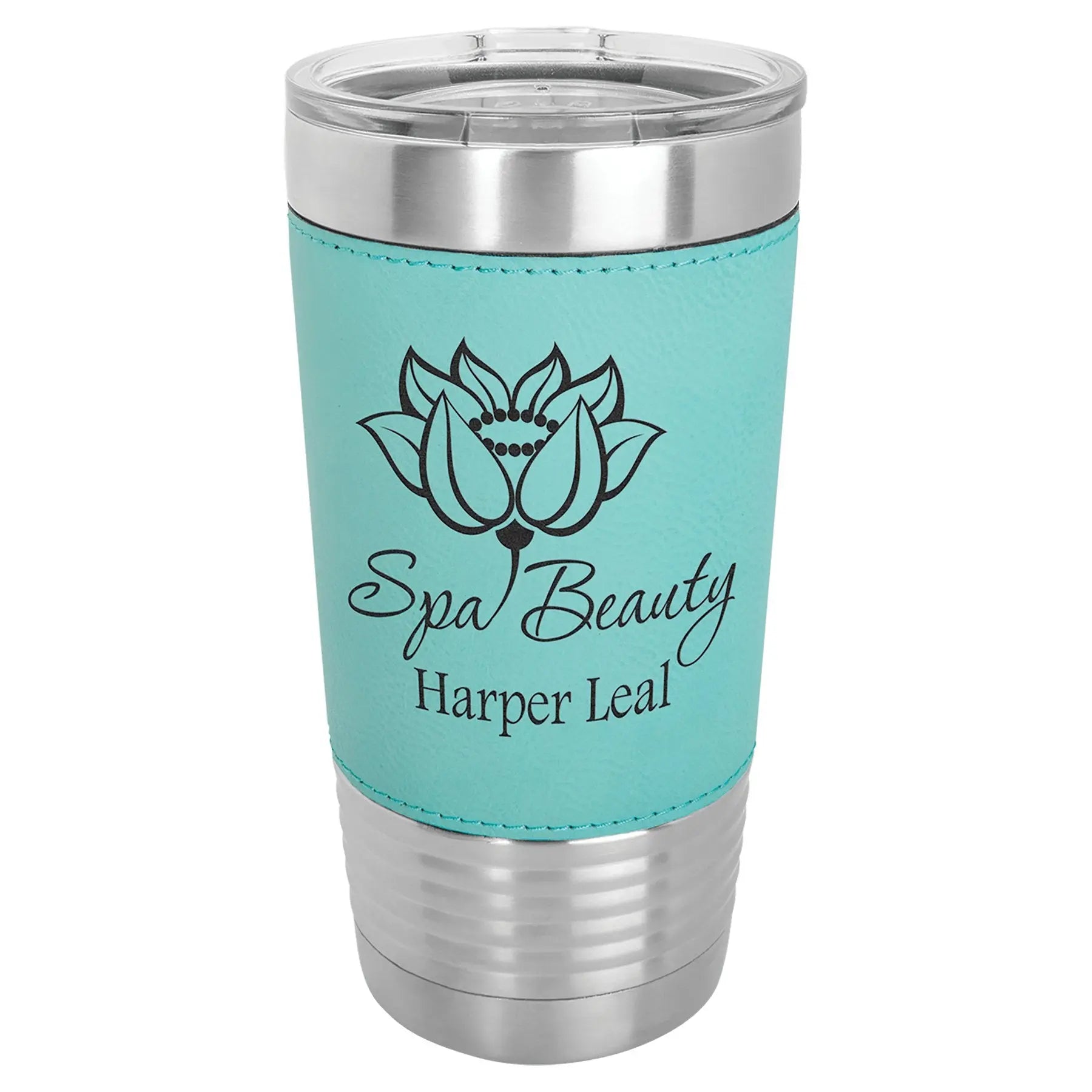 20 oz. Leatherette Tumbler with Clear Lid - Custom - Smalltown Connetchin