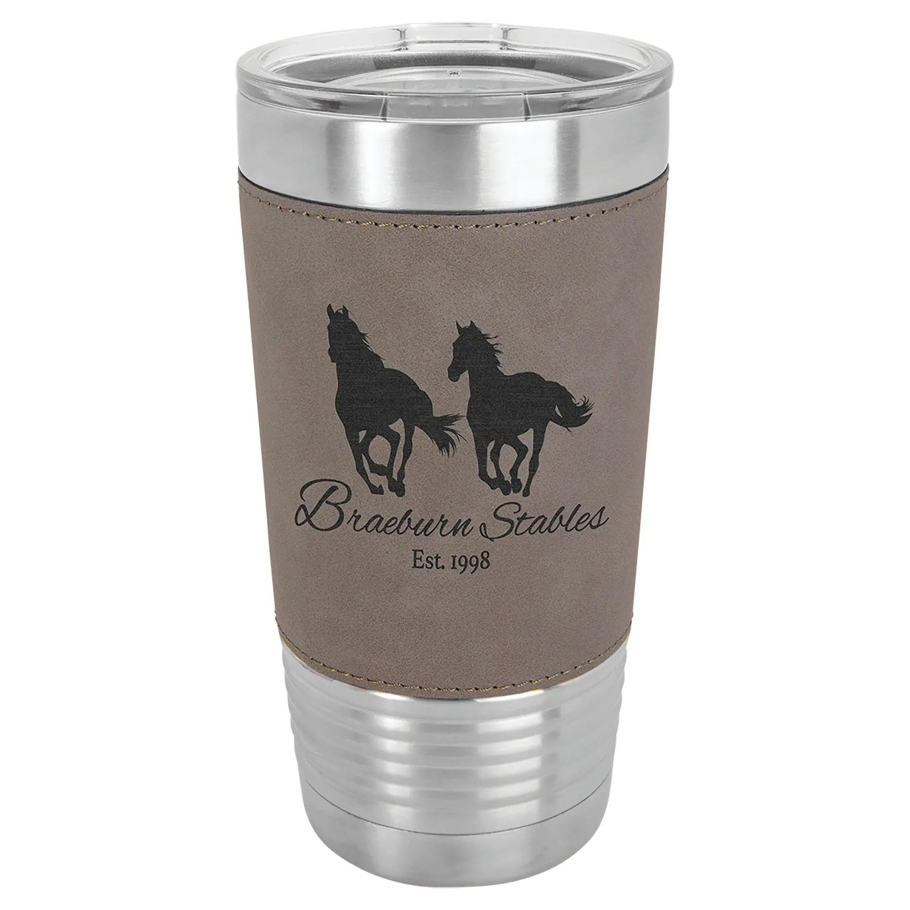 20 oz. Leatherette Tumbler with Clear Lid - Custom - Smalltown Connetchin