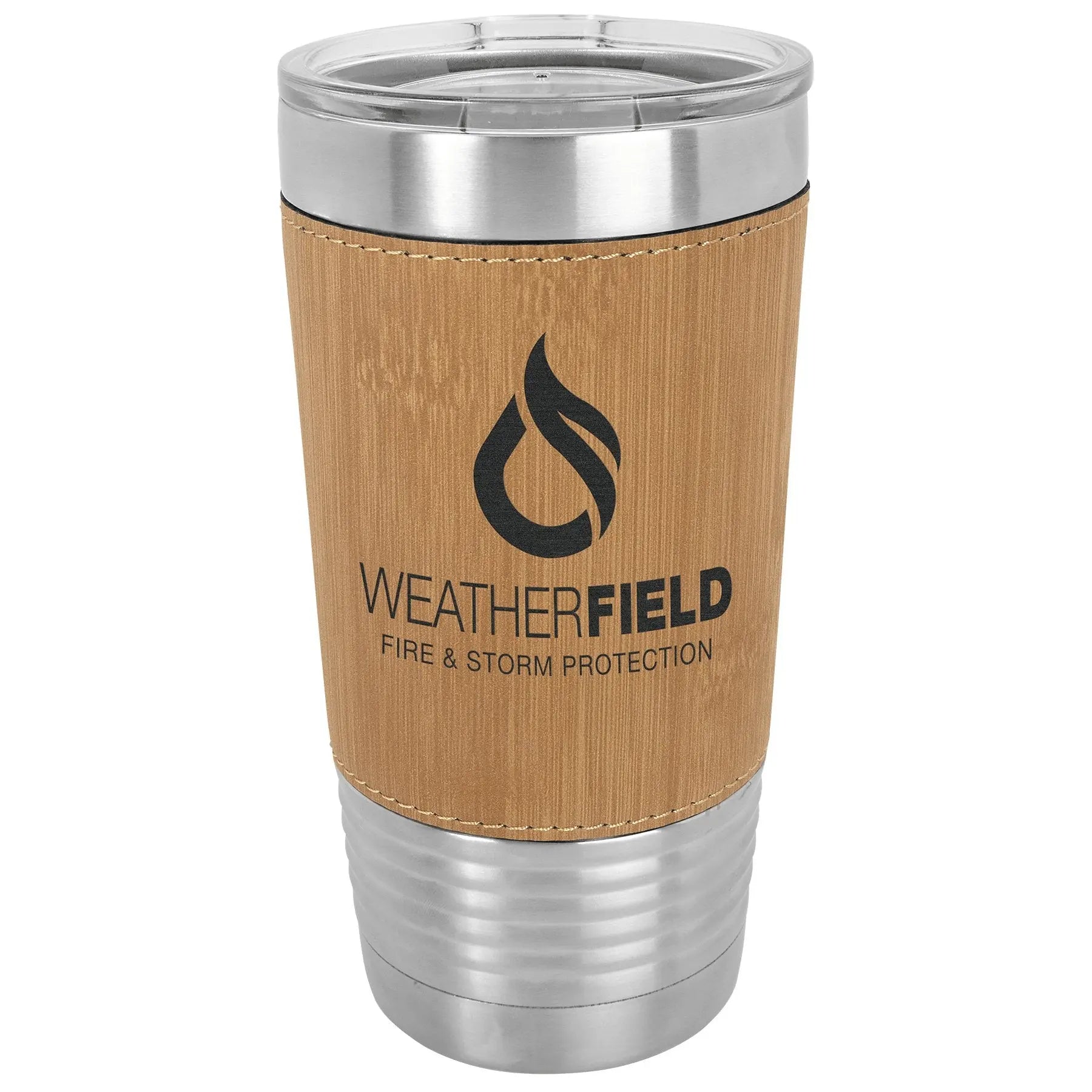 20 oz. Leatherette Tumbler with Clear Lid - Custom - Smalltown Connetchin