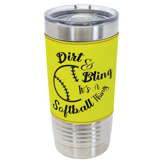 20 oz. Sports Softball Tumbler with Slider Lid - Custom - Smalltown ConnEtchin