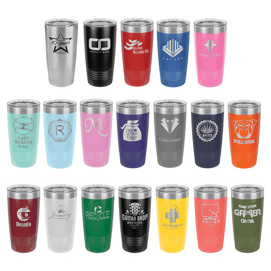 20 oz. Vacuum Insulated Ringneck Tumbler with Clear Lid - Custom - Smalltown ConnEtchin