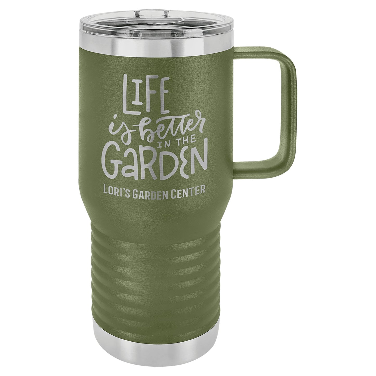 20 oz. Vacuum Insulated Travel Mug with Slider Lid - Custom - Smalltown ConnEtchin