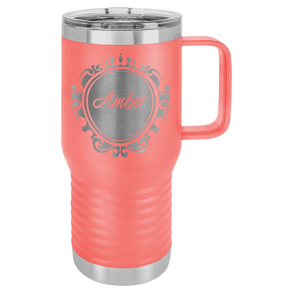 20 oz. Vacuum Insulated Travel Mug with Slider Lid - Custom - Smalltown ConnEtchin