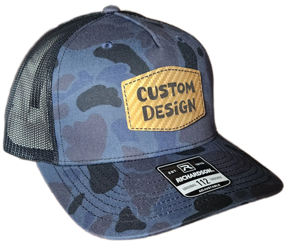 Custom Patch - Richardson 112PFP Printed Five Panel Snapback - ADMIRAL DUCK CAMO/BLACK