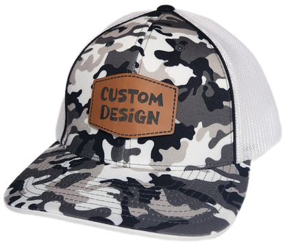 Custom Patch - Pacific Headwear Glamo Mesh Flex Fit Cap - BLACK/WHITE/BLACK