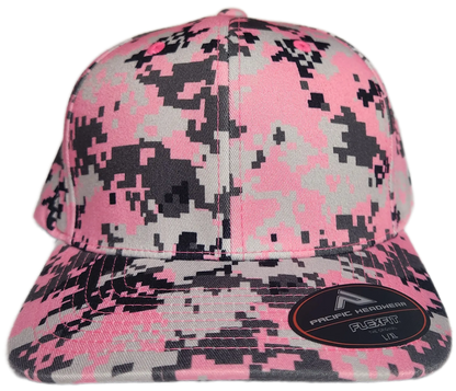 Custom Patch - Pacific Headwear Digi Camo Flex Fit Cap - Pink