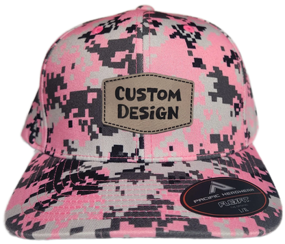 Custom Patch - Pacific Headwear Digi Camo Flex Fit Cap - Pink