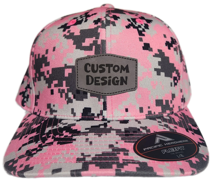 Custom Patch - Pacific Headwear Digi Camo Flex Fit Cap - Pink