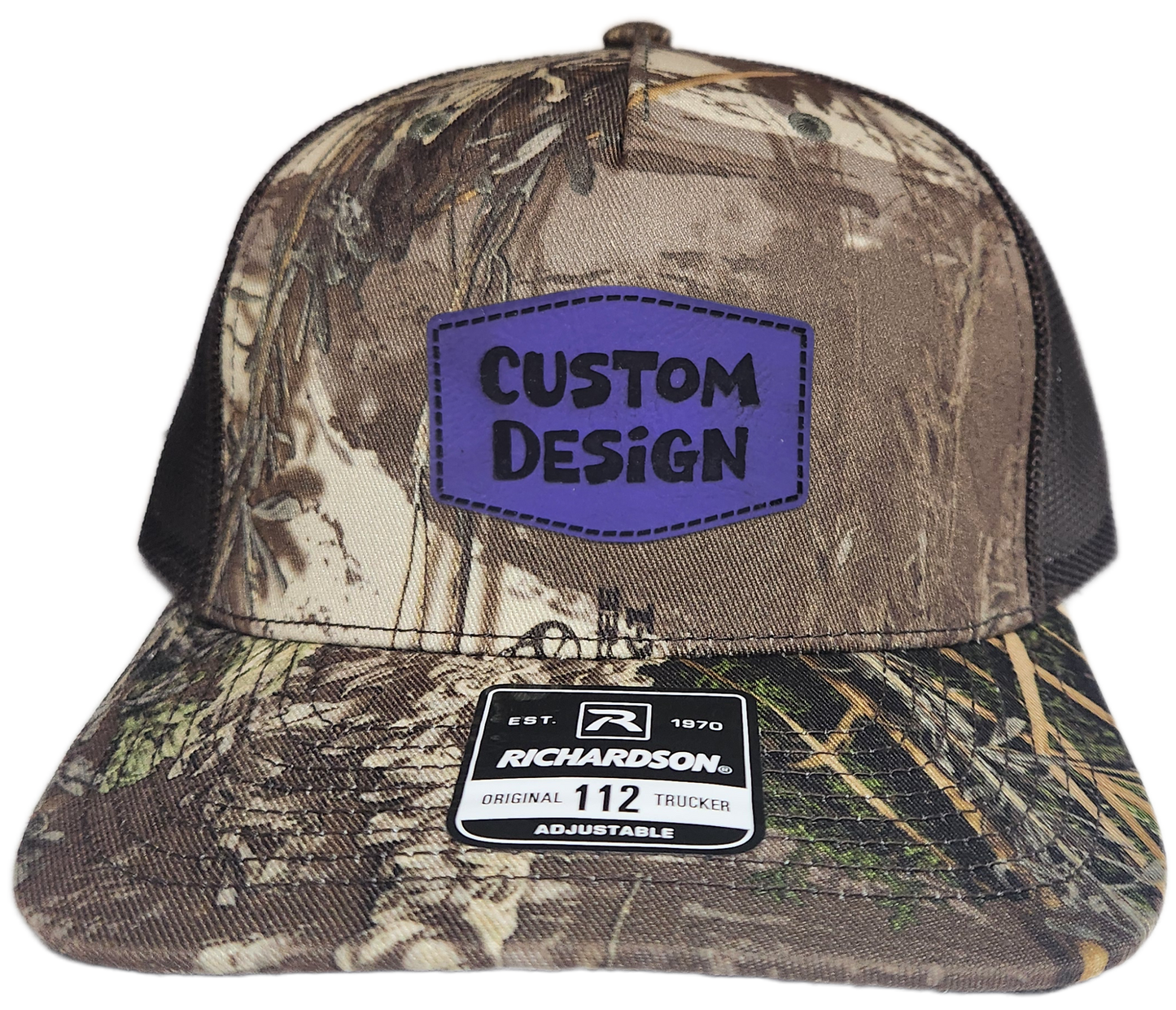 Custom Patch - Richardson 112PFP Printed Five Panel Snapback - REALTREE MAX-1 XT/BROWN