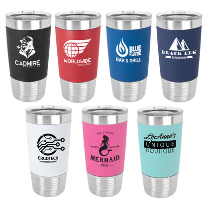 20oz Tumbler with Silicone Grip and Clear Lid - Custom - Smalltown ConnEtchin