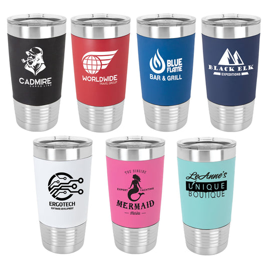 20oz Tumbler with Silicone Grip and Clear Lid - Custom - Smalltown ConnEtchin