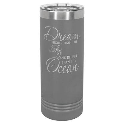 22 oz. Skinny Tumbler with Slider Lid - Custom - Smalltown ConnEtchin