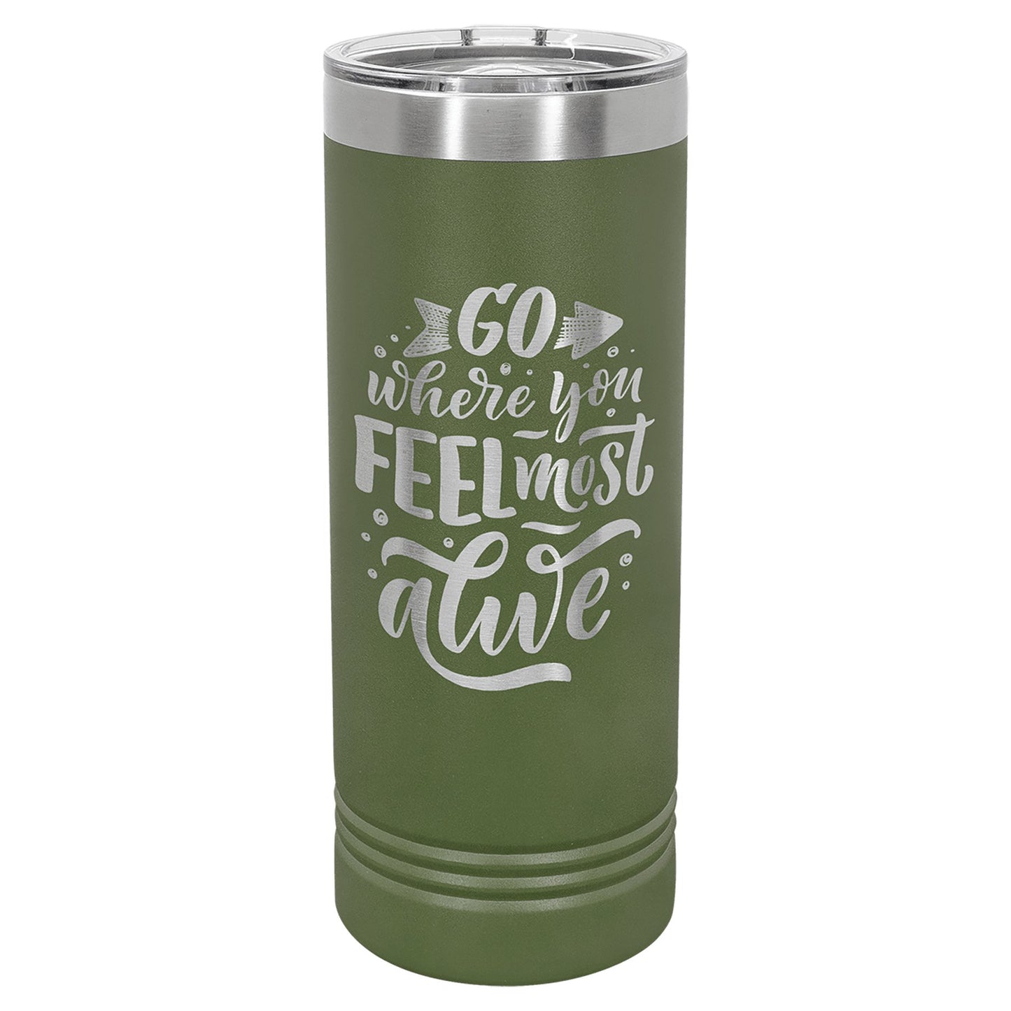 22 oz. Skinny Tumbler with Slider Lid - Custom - Smalltown ConnEtchin