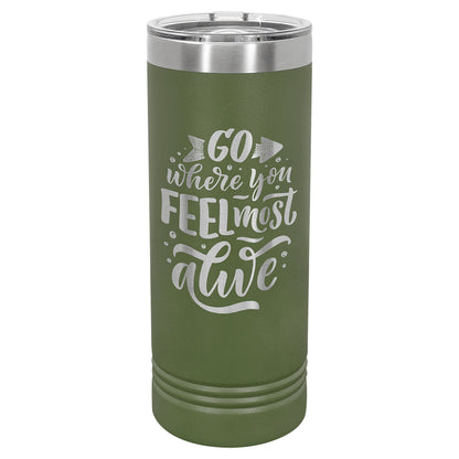 22 oz. Skinny Tumbler with Slider Lid - Custom - Smalltown ConnEtchin