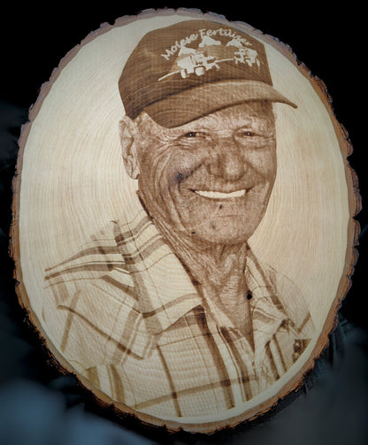 Basswood Live Edge Portrait/Sign - Beacon Laser Creations LLC