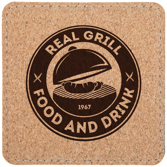 4" Cork Coaster (one piece or set) - Smalltown ConnEtchin