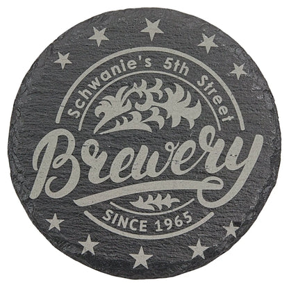 4" Slate Coaster (one piece or set) - Smalltown Connetchin