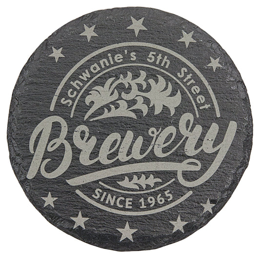 4" Slate Coaster (one piece or set) - Smalltown ConnEtchin