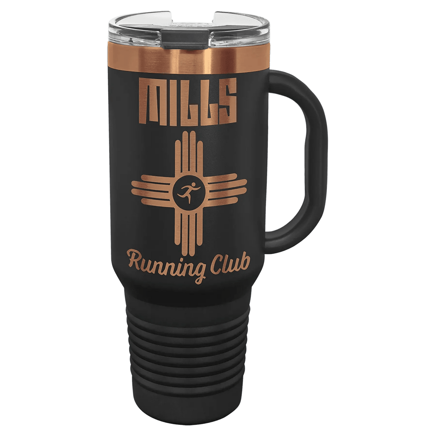 40 oz mug - Ion Plated - Custom Etched Travel Mug with Handle - Smalltown Connetchin