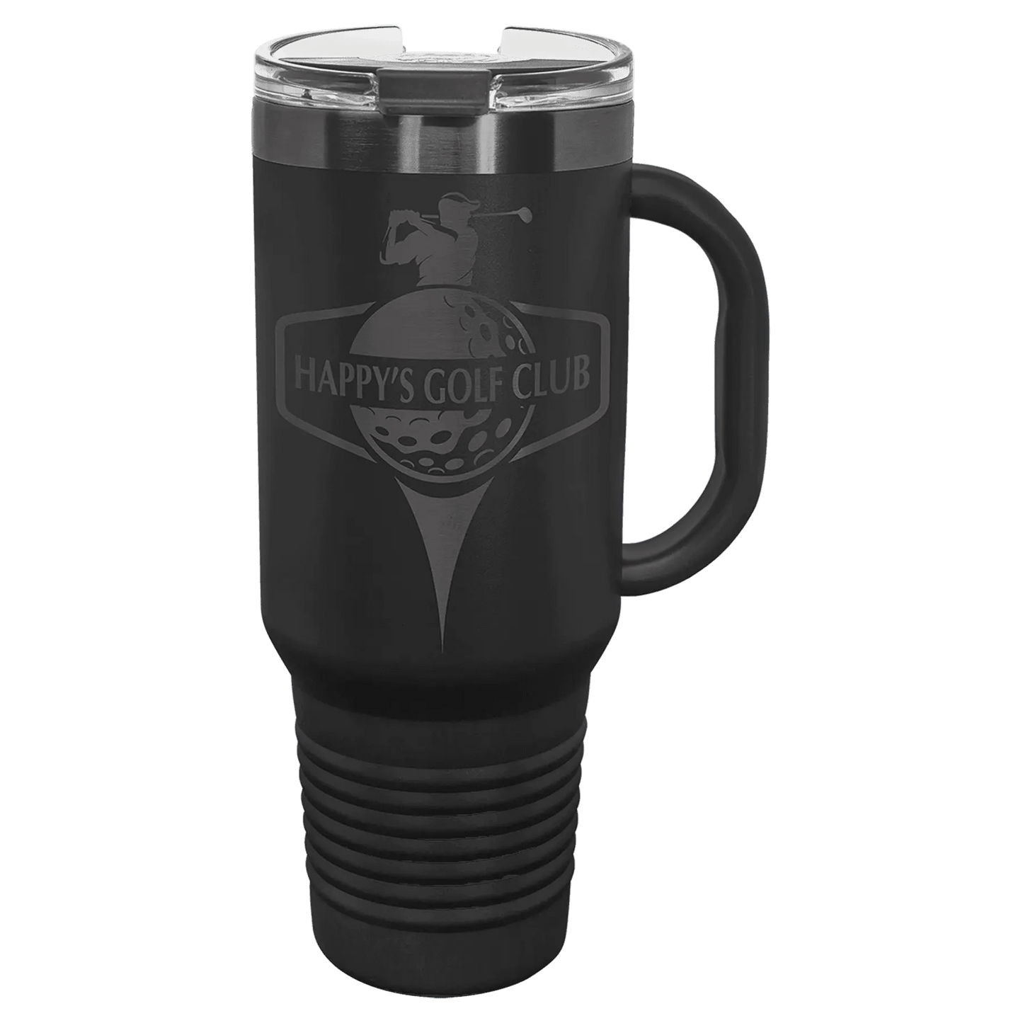 40 oz mug - Ion Plated - Custom Etched Travel Mug with Handle - Smalltown Connetchin