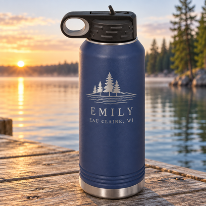 Personalized 32 oz Insulated Water Bottle with Straw