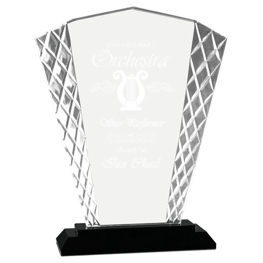 8" Fan Accent Glass on Black Base