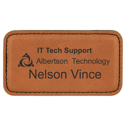 Leatherette Badge Blank with Magnet - Custom JDS